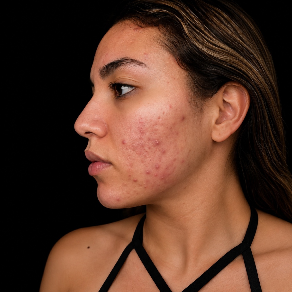 Estado antes del tratamiento facial de perfil