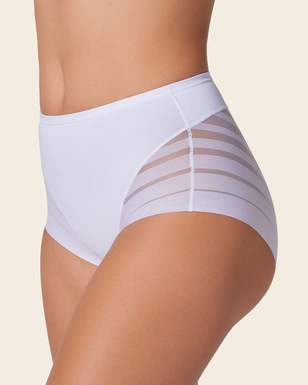 [EKO-LEO-012903-000-XXL] Leonisa Panty de control moderado con bandas en tul · Ref. 012903 (XXL, 000 Blanco)