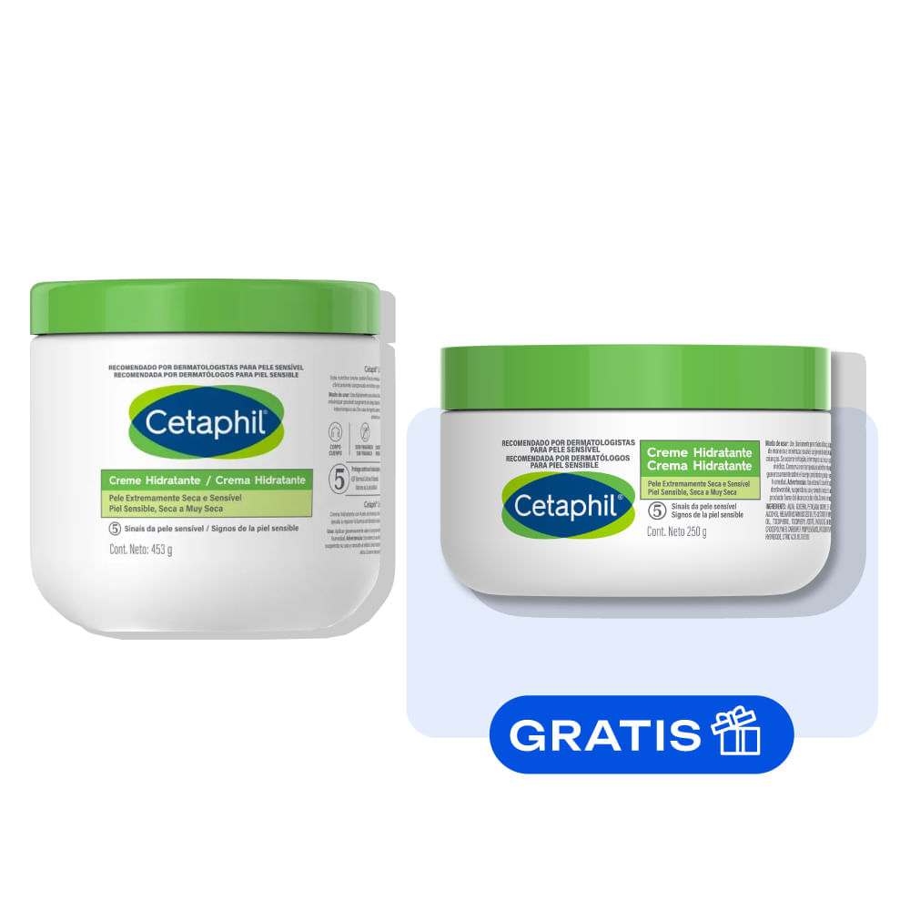 Kit Cetaphil Crema Hidratante x 453 Gr GRATIS Crema Hidratante x 250 Gr
