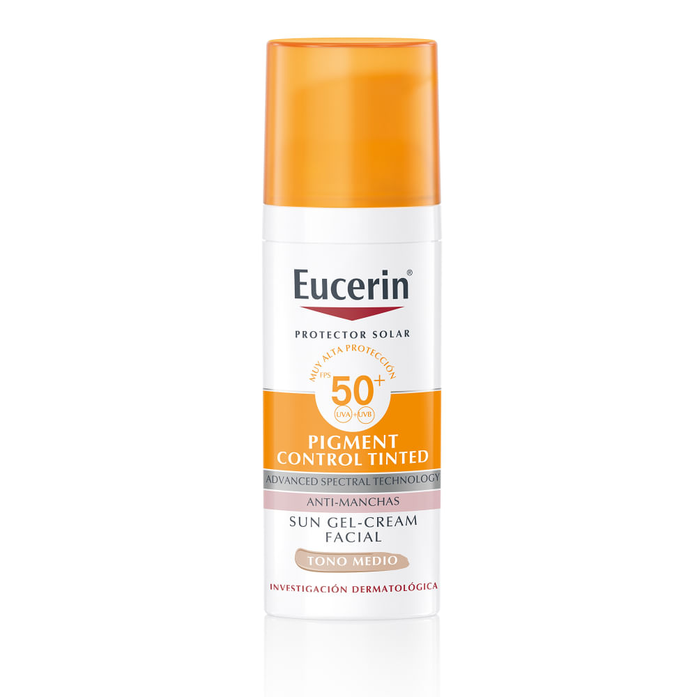 Protector Solar Facial Eucerin Sun Control Piel Manchada - Pigmentada Con Color Medio Fps 50+ 50Ml