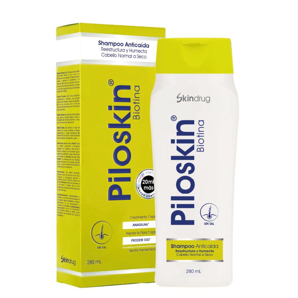 Shampoo Anticaída Piloskin Biotina 280 Ml