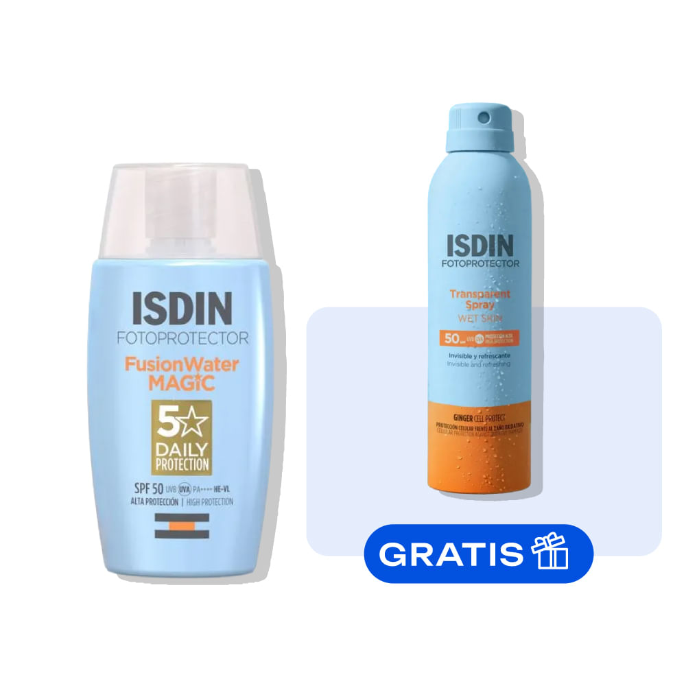 [EKO-BP-7351] Kit Isdin Rutina Protección solar Isdin Fusion Water Magic + Isdin Wet Skin Spray